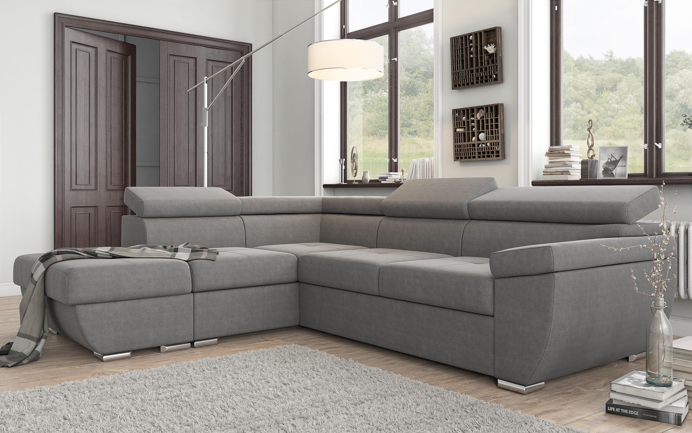 Γωνιακός καναπές – κρεβάτι  Dilan, γκρι  3